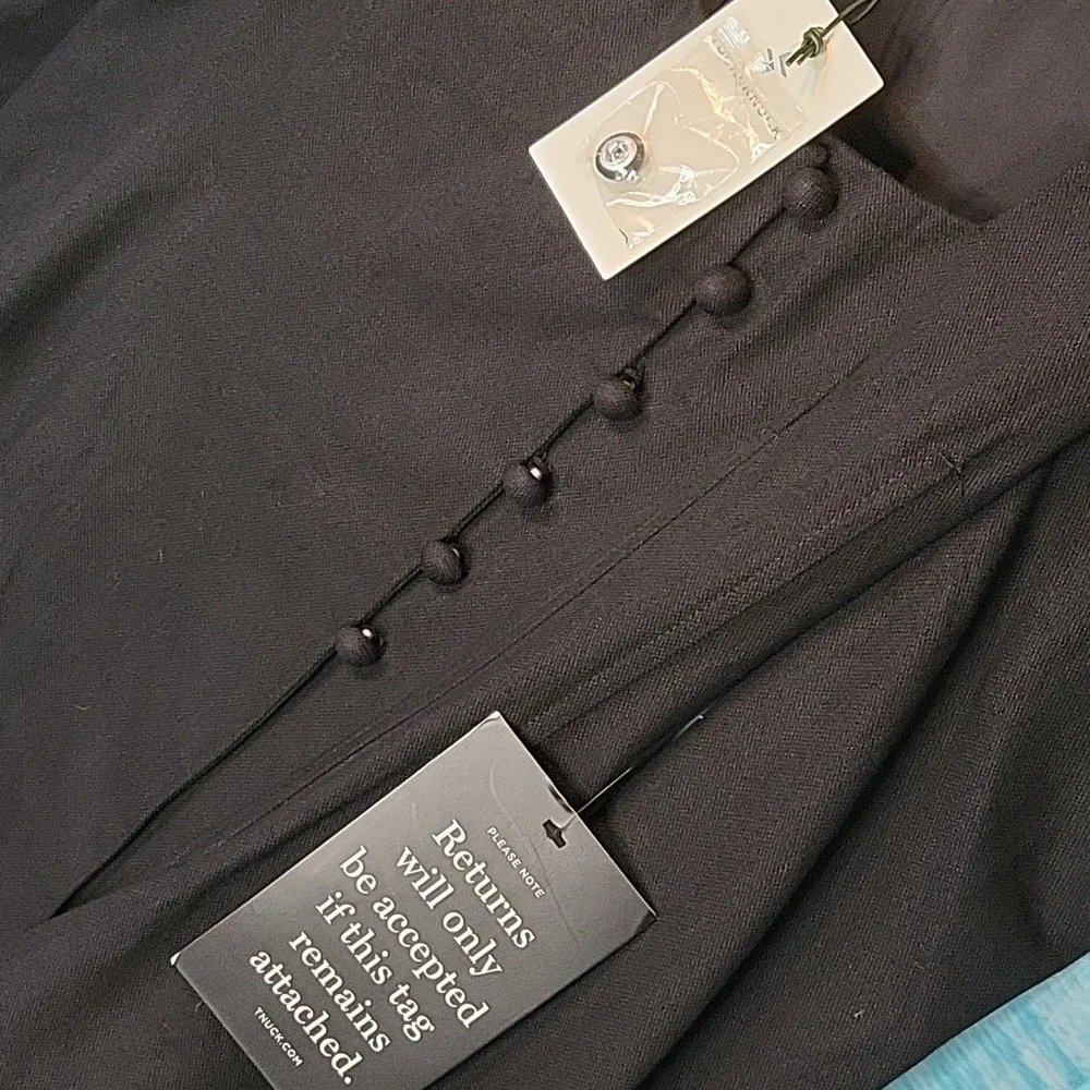 Tuckernuck Black Calla Puff Sleeve Top Medium - Picture 4 of 7